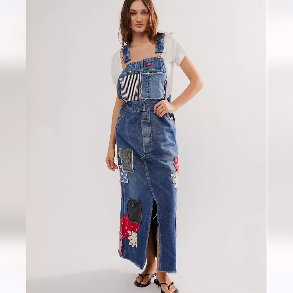 Nwt Tricia Fix Americana Skirtall Overalls Dress Xs